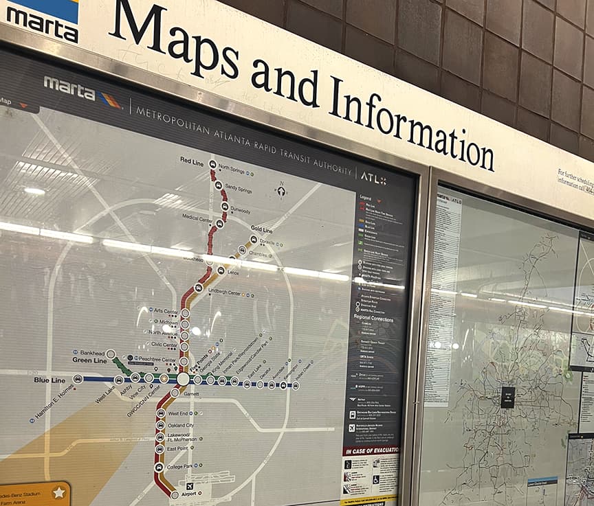 Photo of station maps and information