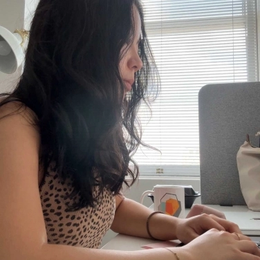 Emily at work during her internship