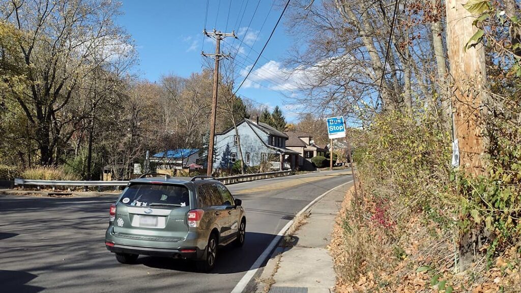 bus stop in Pittsburgh